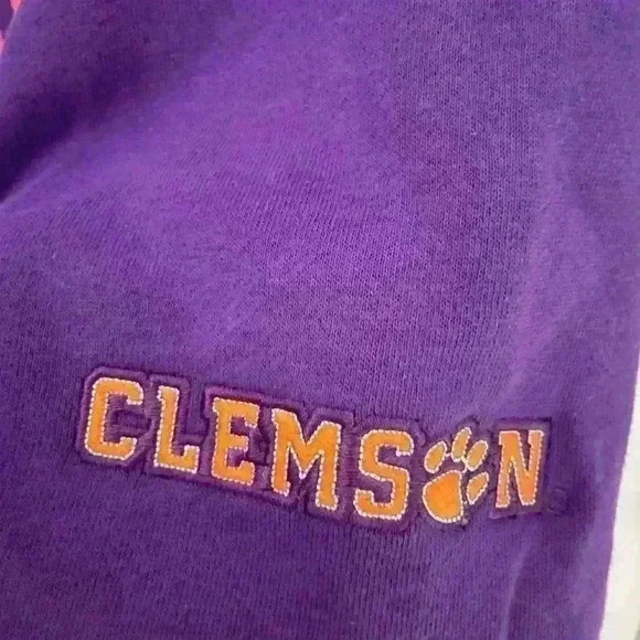 Mitchell &Ness Clemson Tigers Pregame Short Sleeve Fleece Hoodie NWT M MSRP$85 - Picture 2 of 12